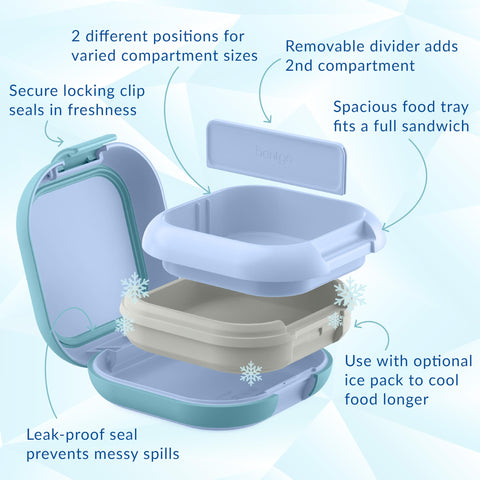 Bentgo Chill Mini 2.7-cup capacity fits snacks or a sandwich.
