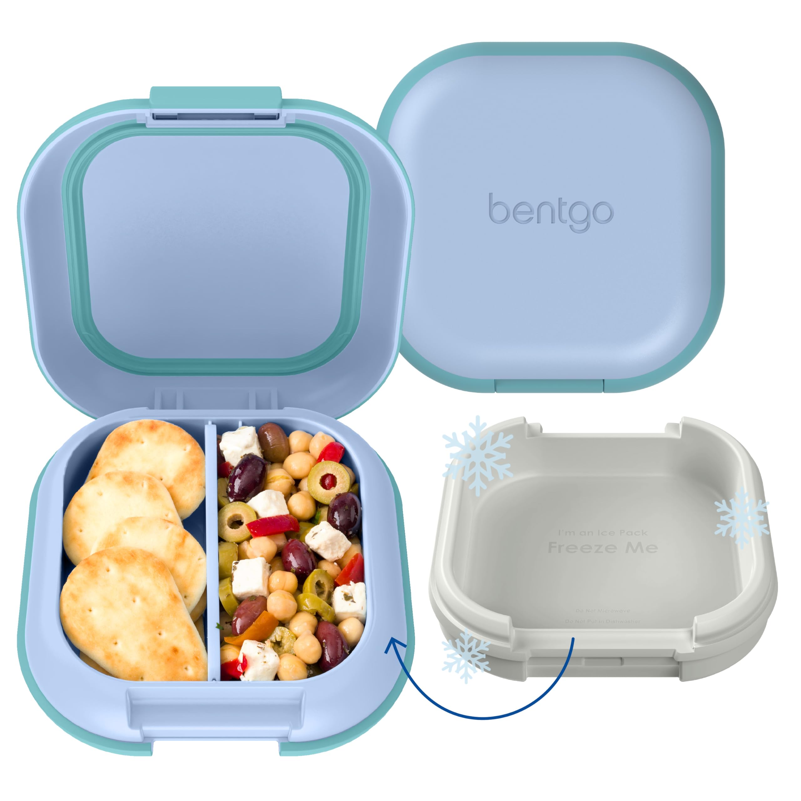 Bentgo Chill Mini built-in ice pack keeps snacks cold on the go.