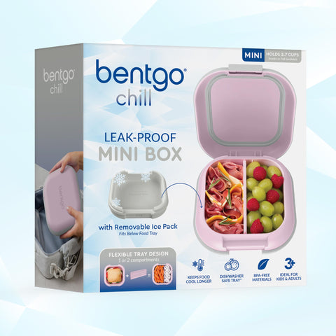 Easy to clean Bentgo Chill Mini with microwave-safe tray and hand-wash shell