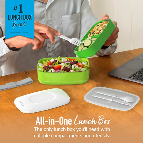 Bentgo Classic built-in utensil set ready for quick, mess-free lunches.