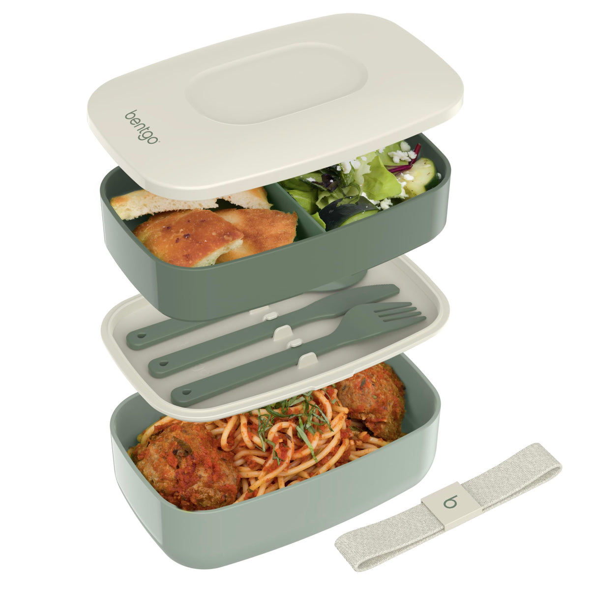Bentgo Classic built-in utensil set for on-the-go meals.