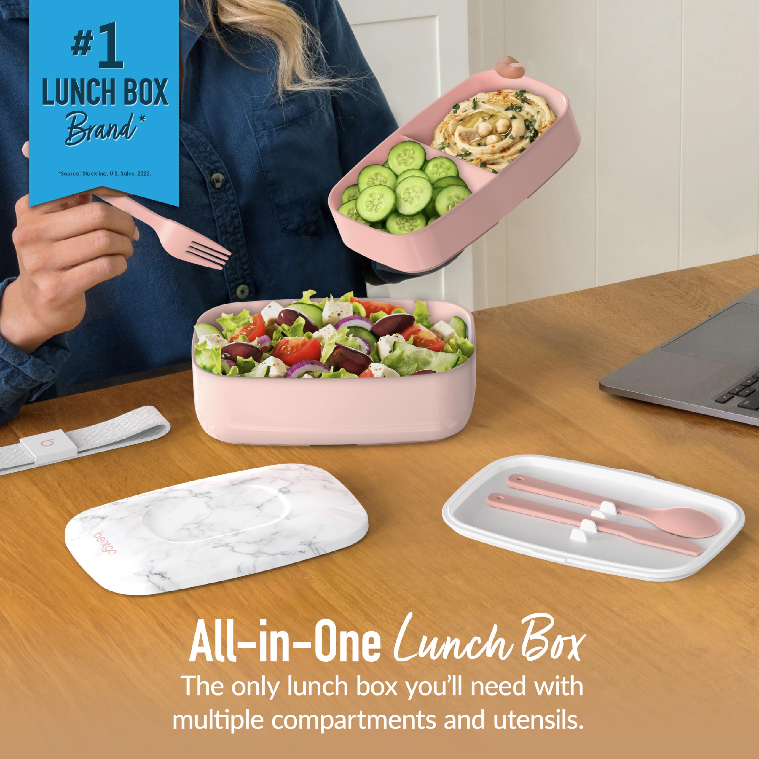 Bentgo Classic built-in utensil set keeps cutlery handy for lunches