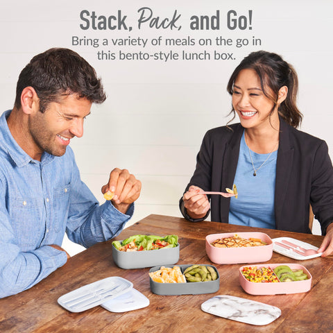 Bentgo Classic gray bento compartments highlight portion control and variety.