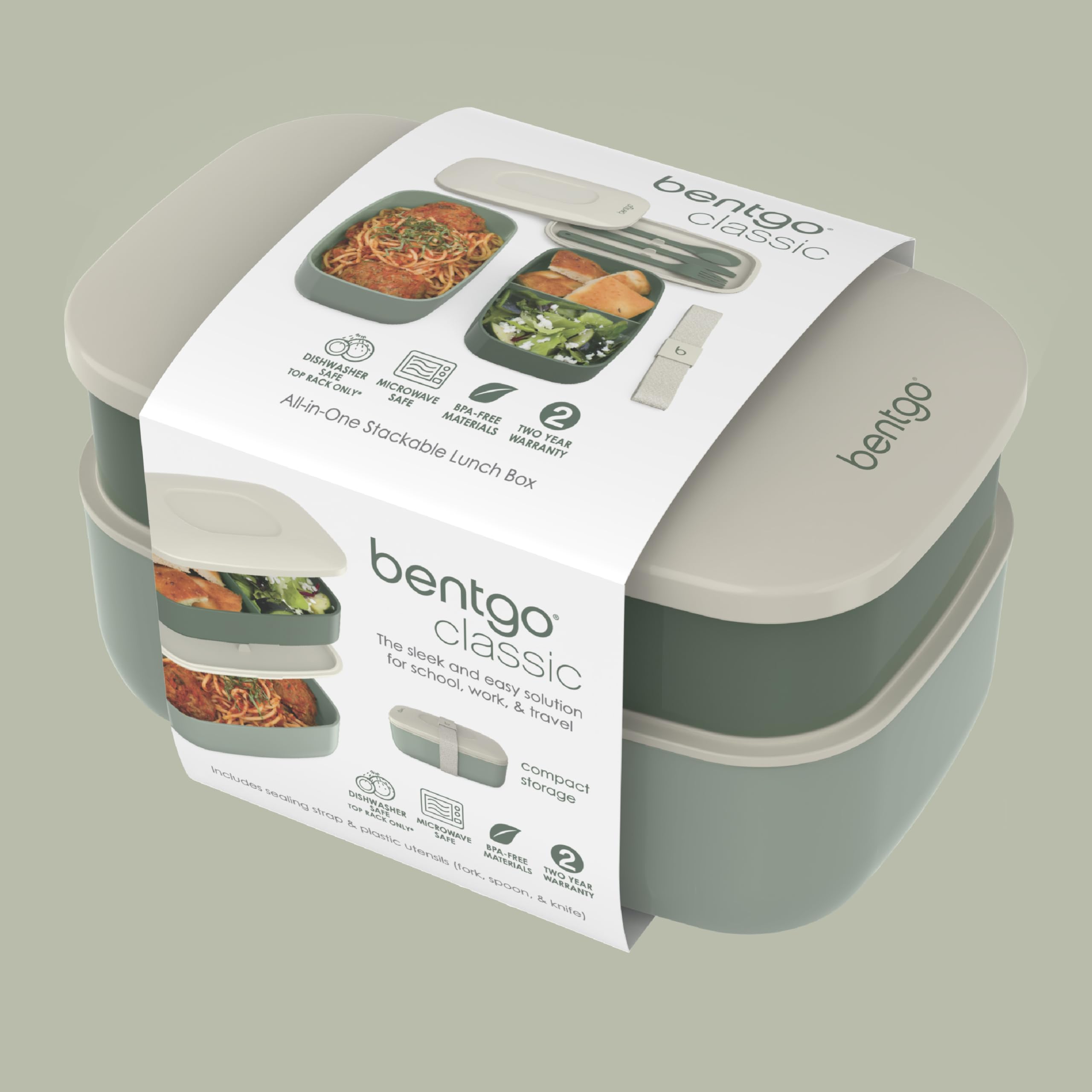 Bentgo Classic khaki green finish combines style with eco-friendly practicality.