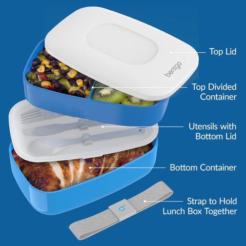 Bentgo Classic sealing strap locks contents for secure transport.
