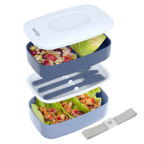 Bentgo Classic Slate with built-in utensils for easy, on-the-go meals.
