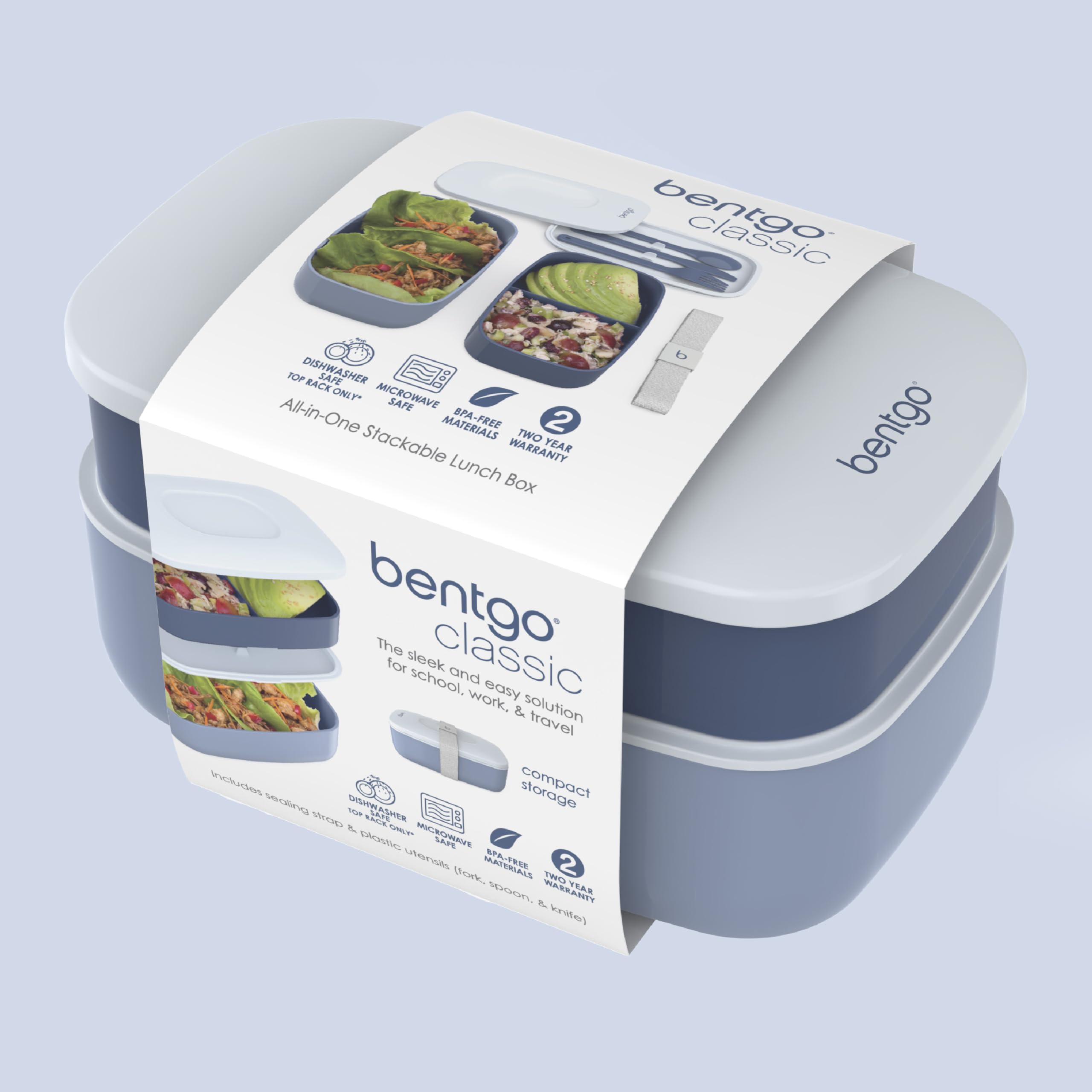Bentgo Classic Slate dishwasher-safe main containers simplify cleanup.