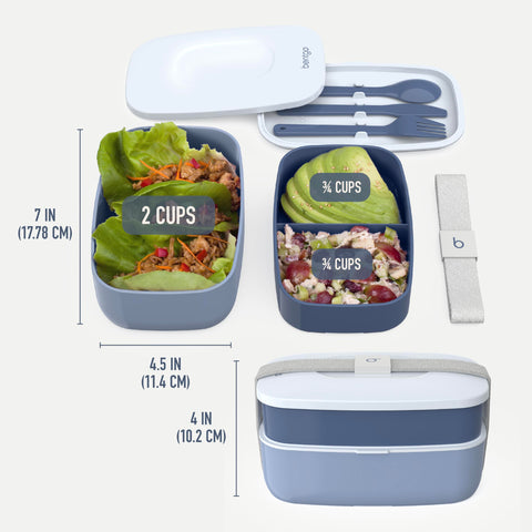 Bentgo Classic Slate microwave-safe main containers for quick reheats.