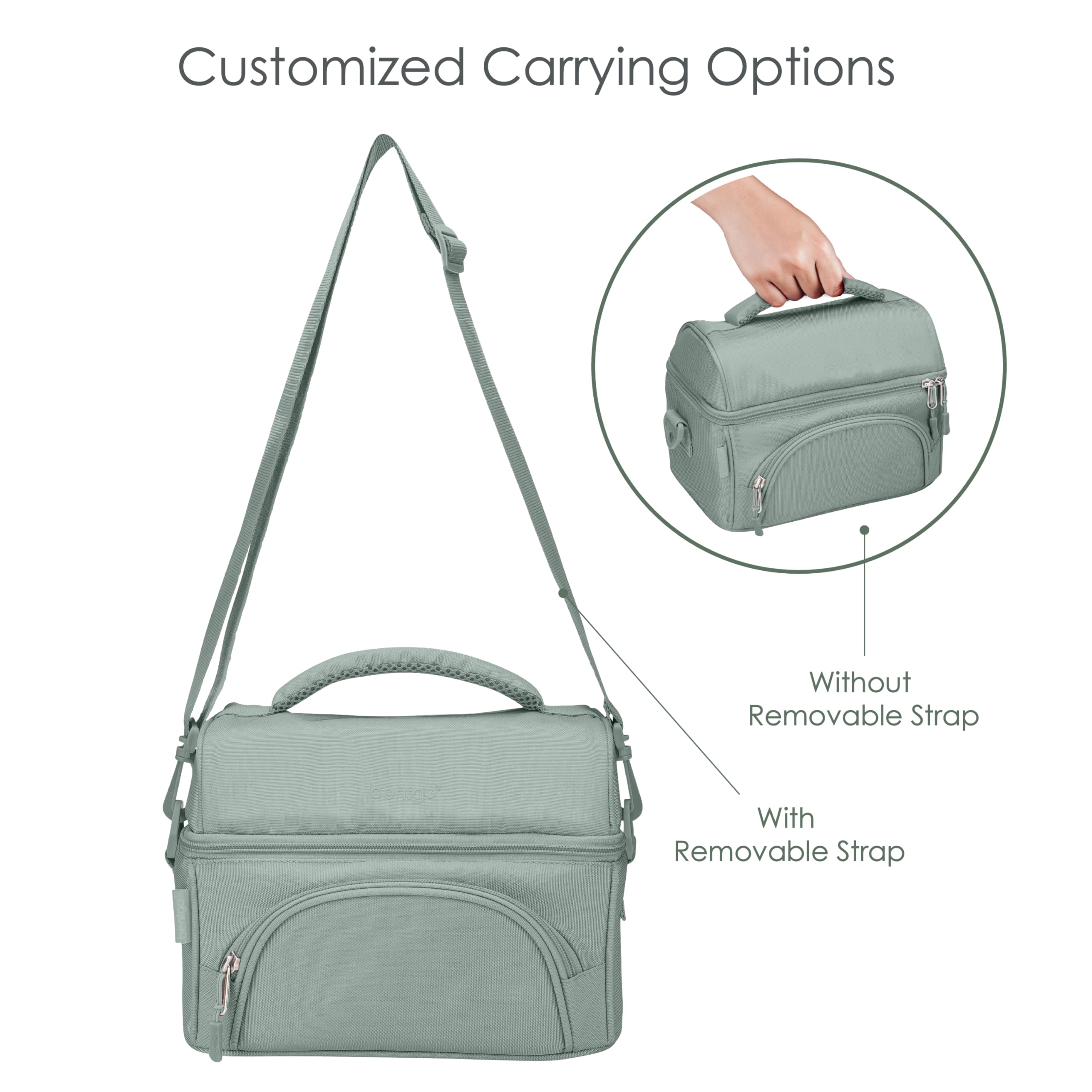 Bentgo Deluxe adjustable strap offers comfortable, hands‑free carry.