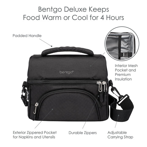 Bentgo Deluxe Lunch Bag adjustable strap for hands-free carrying