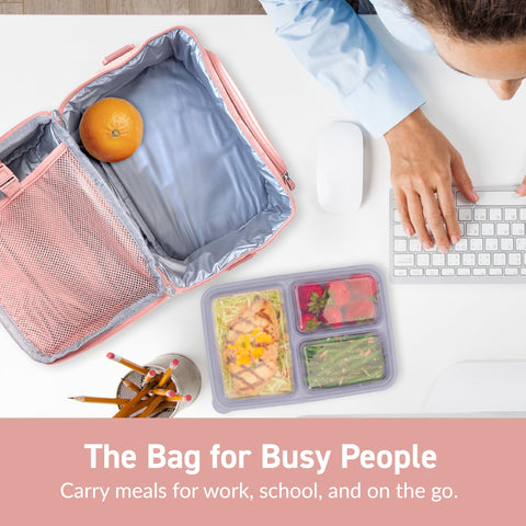 Bentgo Deluxe Lunch Bag insulation keeps meals warm or cool.