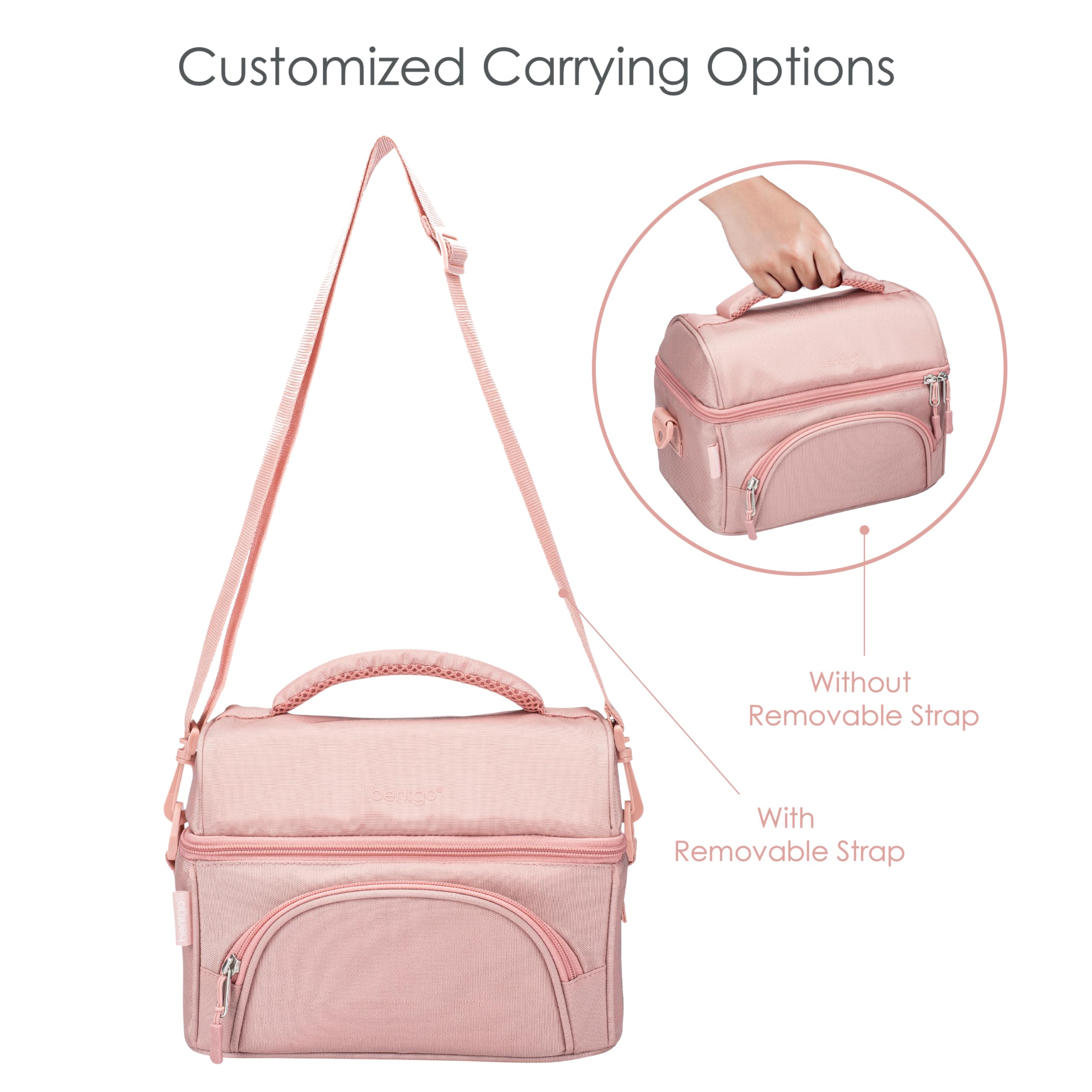 Bentgo Deluxe Lunch Bag internal mesh pocket stores ice packs or snacks.