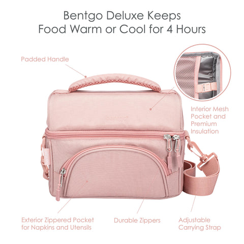 Bentgo Deluxe Lunch Bag external pocket for utensils and napkins.