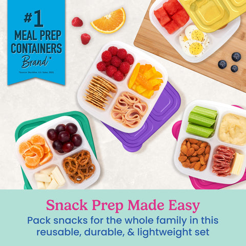 Bentgo Easyboxes: custom-fit lids sealing freshness for snacks and lunches.