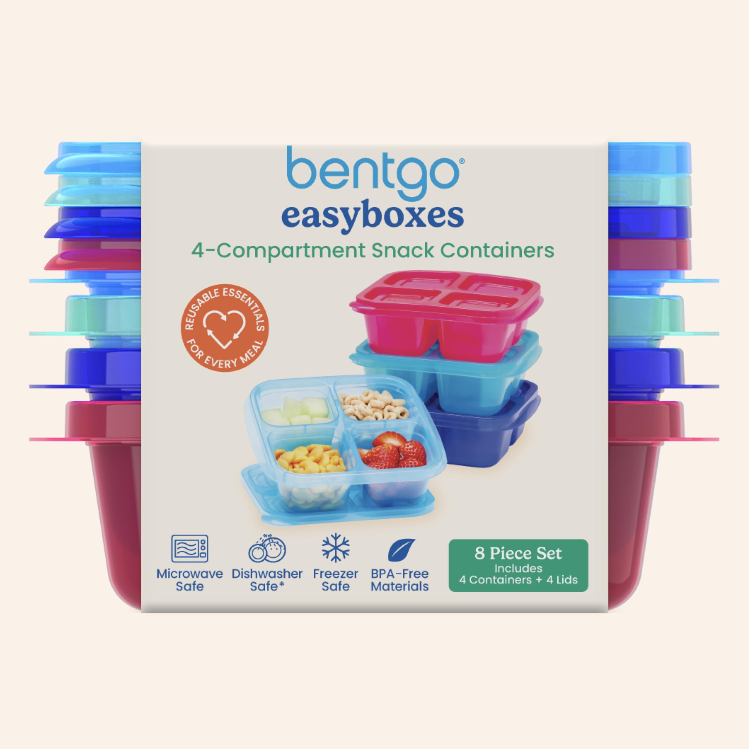Bentgo Easyboxes compact stackable set fits neatly in pantry or bag.