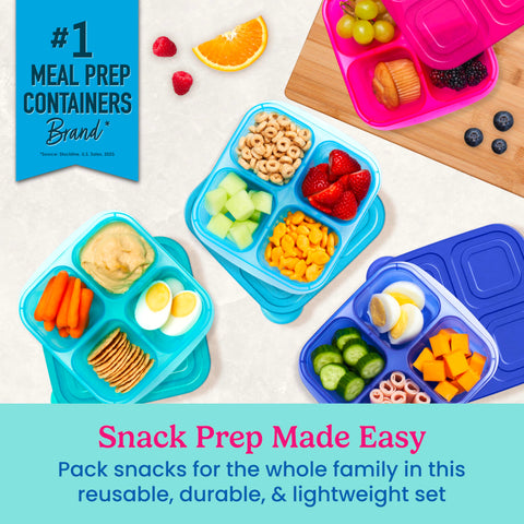 Bentgo Easyboxes custom-fit lids seal freshness on four-compartment trays.