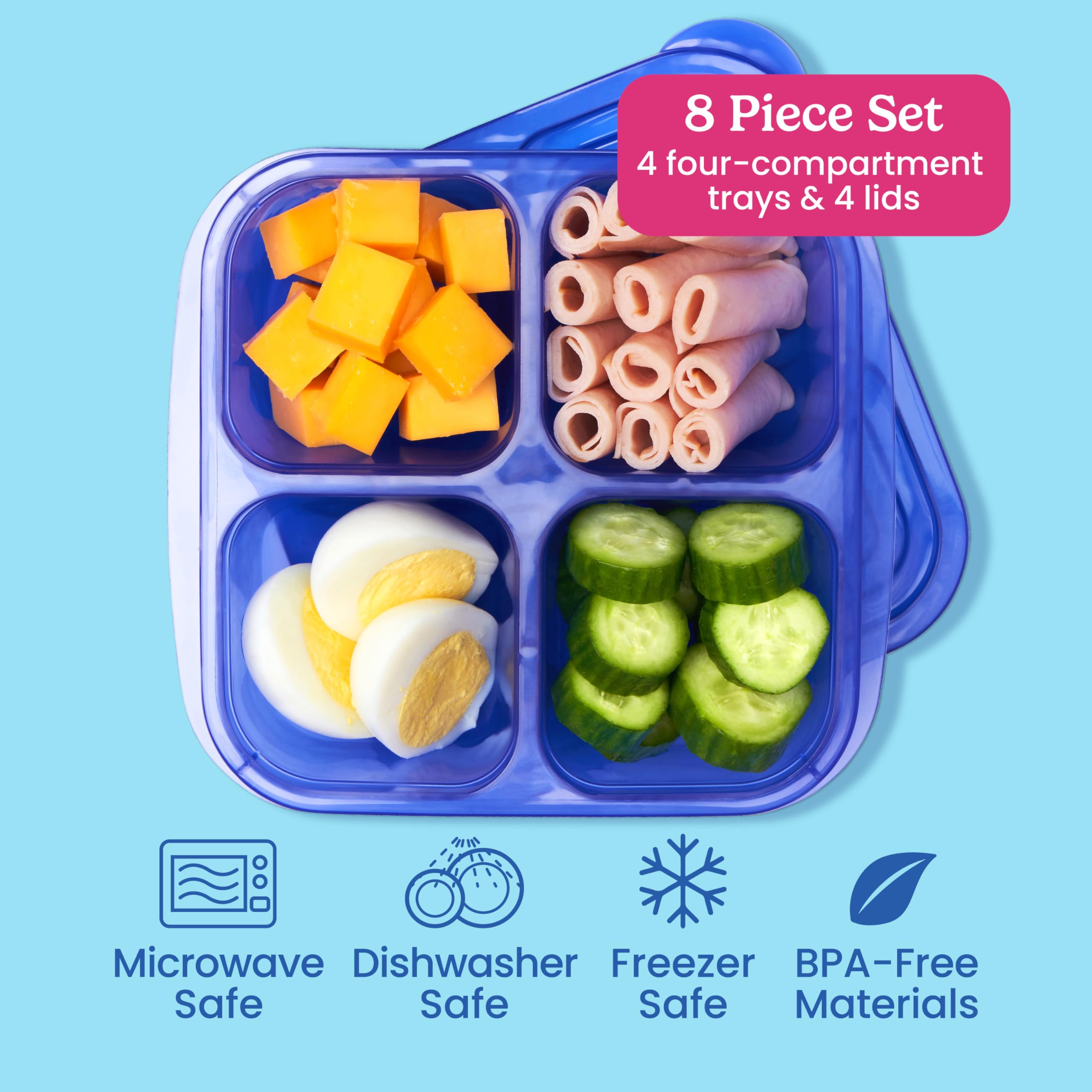 Bentgo Easyboxes dishwasher-microwave-safe design enables quick cleanup and reheating.