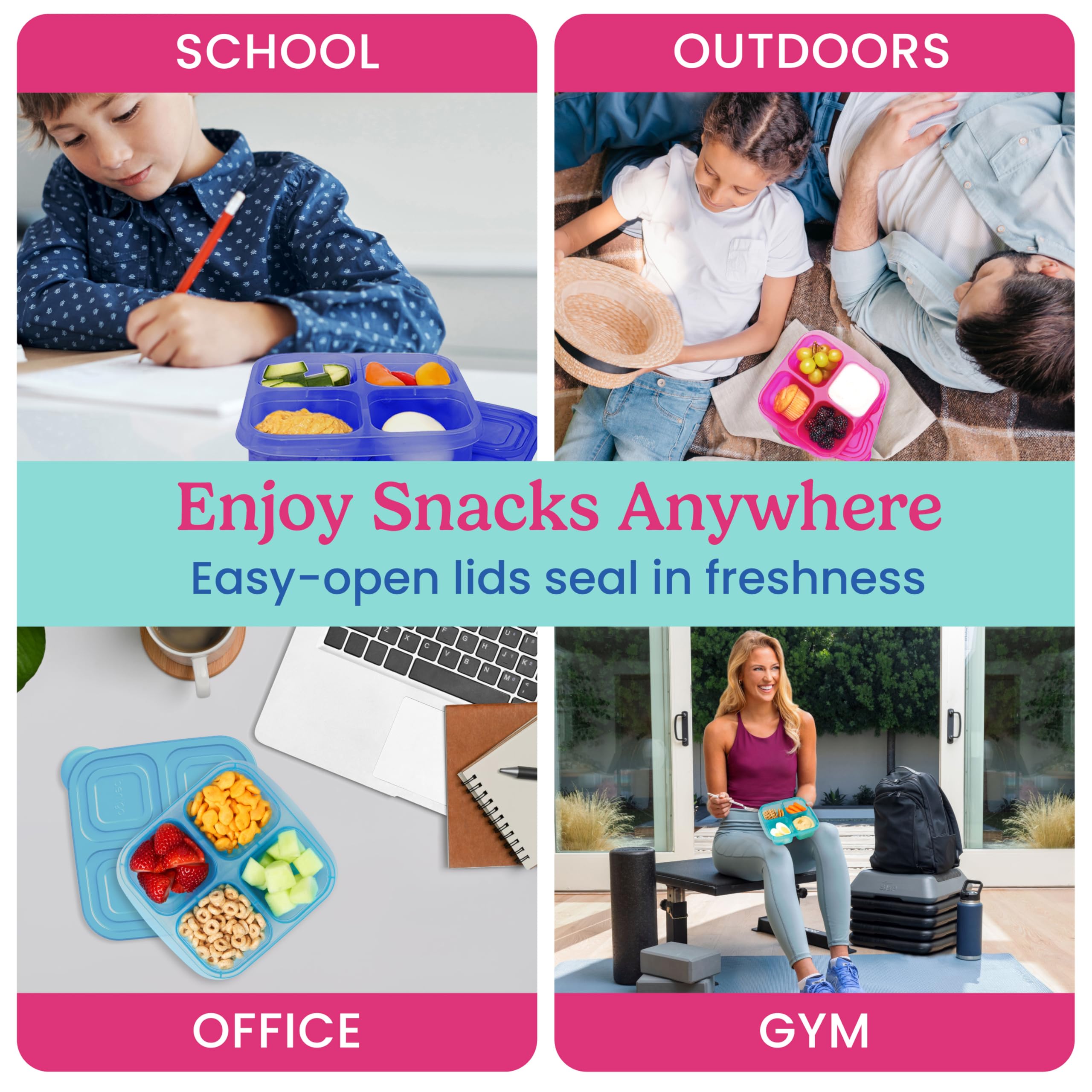 Bentgo Easyboxes multi-use snack container ideal for kids snacks and lunches.