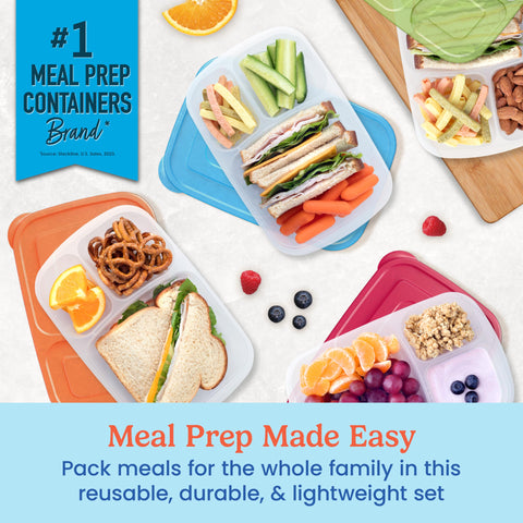 Bentgo Easyboxes three-compartment trays enable balanced portions for kids and adults.