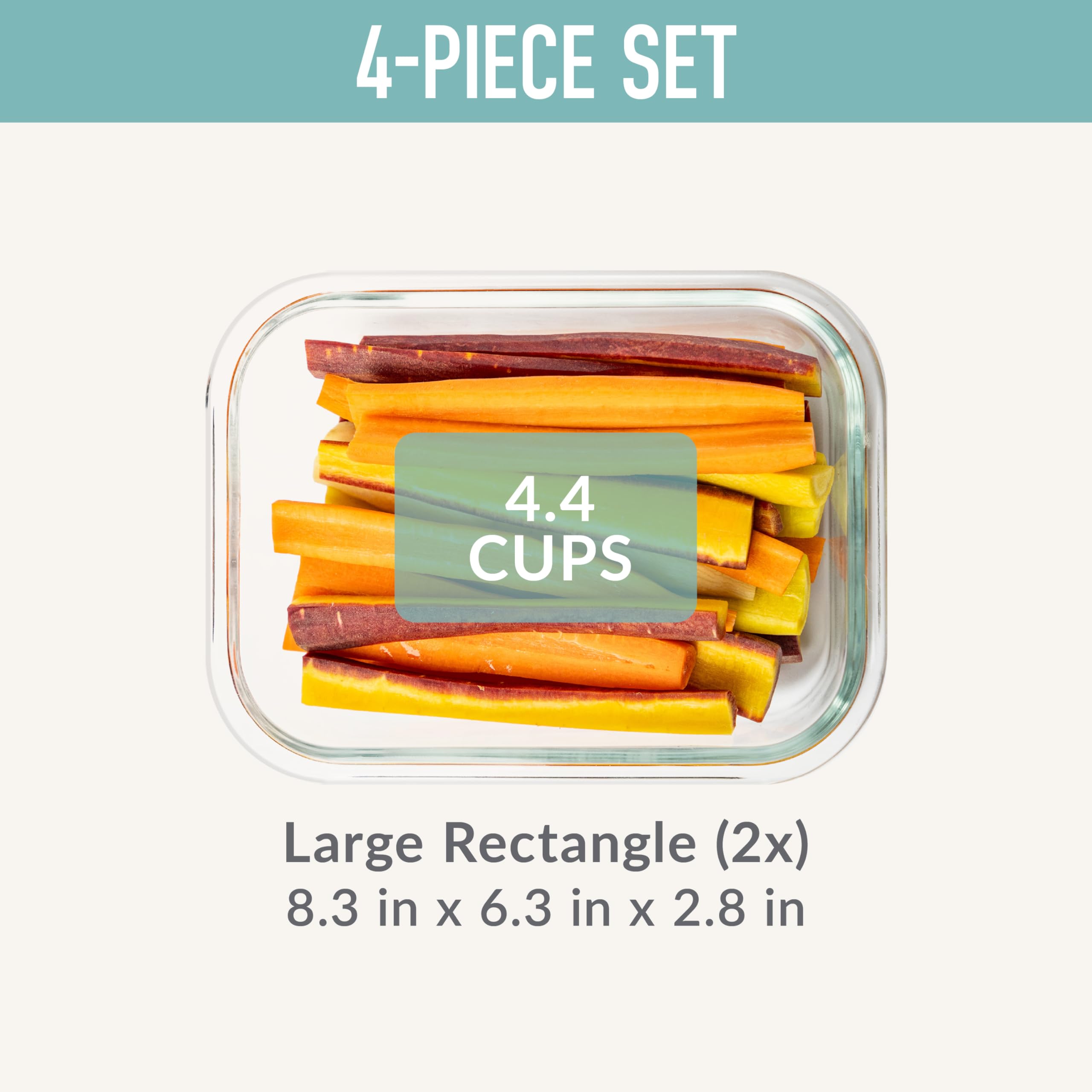 Bentgo 4.4 cup capacity is ideal for standard portions and leftovers.