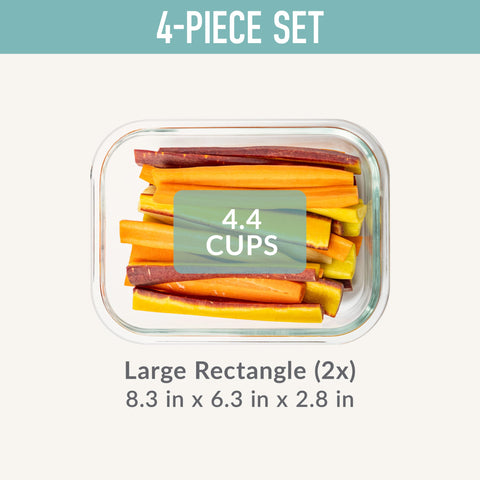 Bentgo 4.4 cup capacity is ideal for standard portions and leftovers.