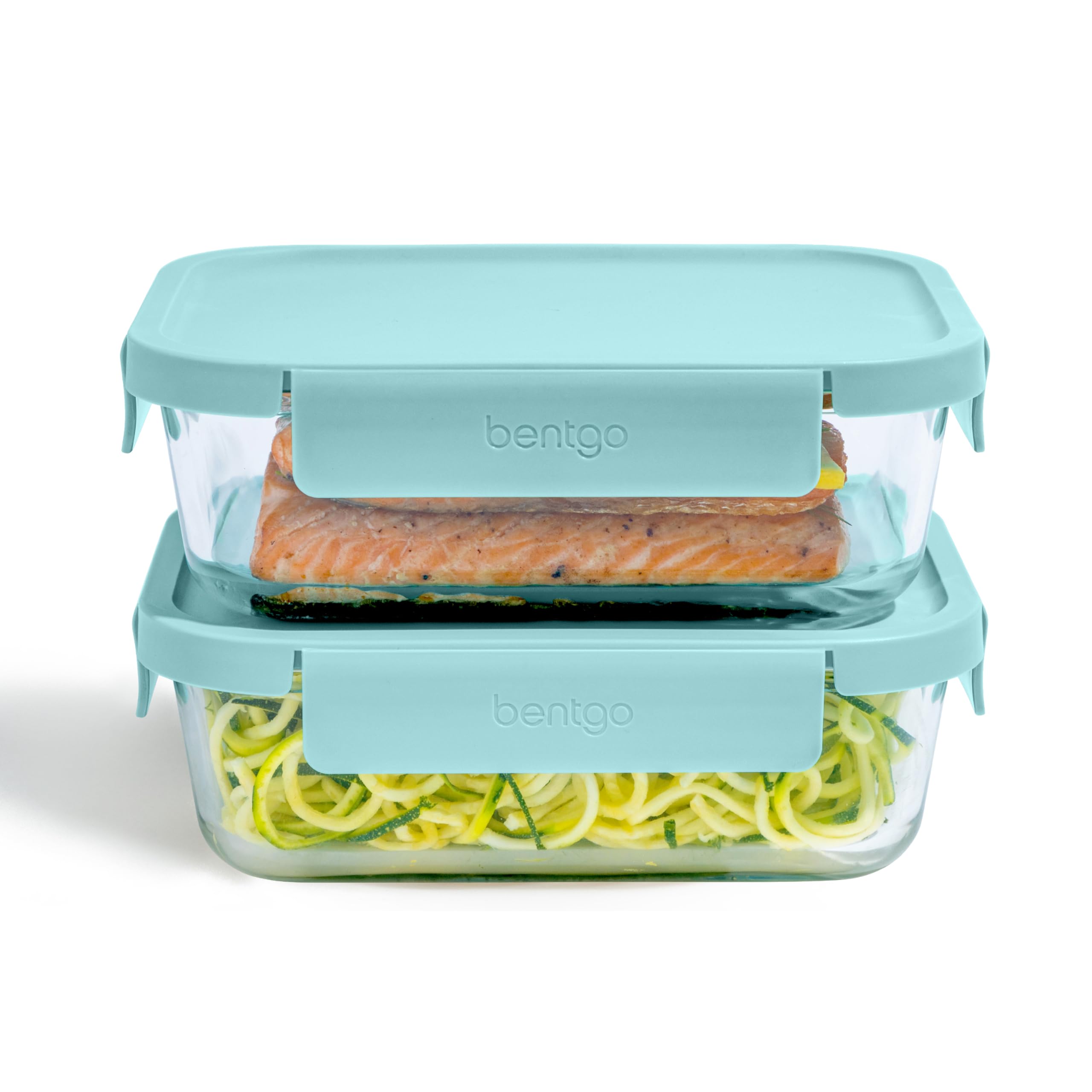 Bentgo Glass leak-proof lids demonstrate a tight seal for mess-free leftovers and on-the-go meals.
