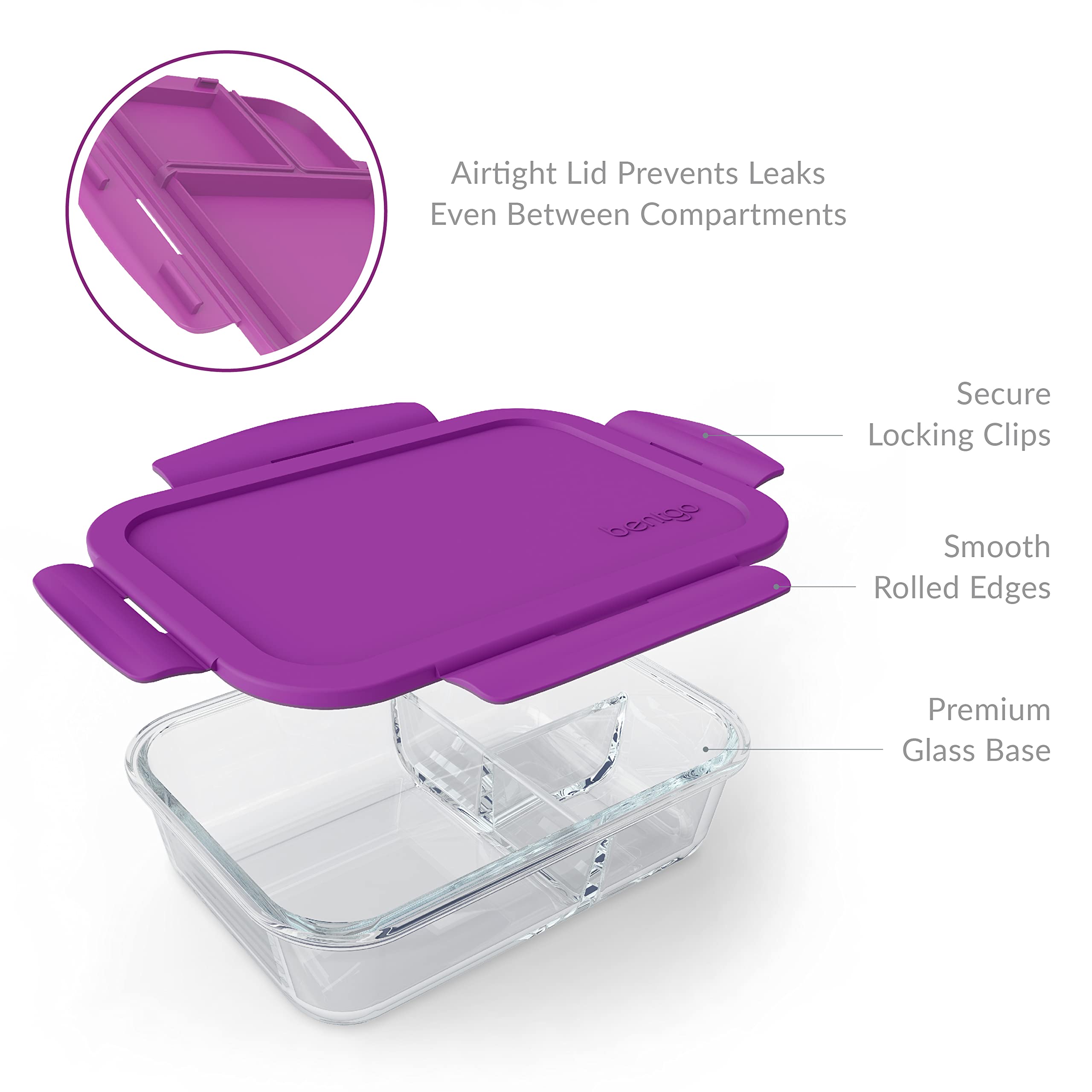 Bentgo Glass on-the-go portable container fits purses and bags.