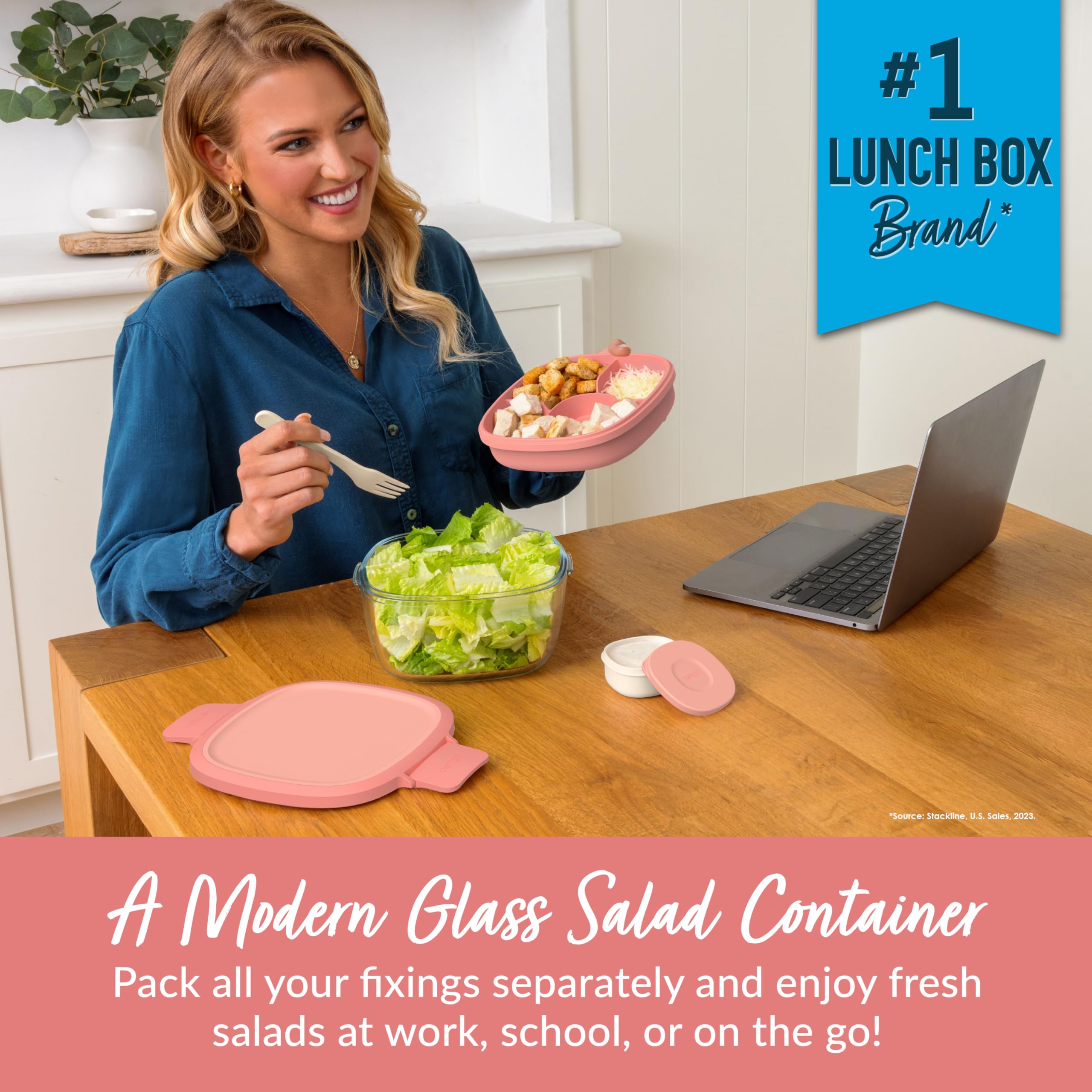 Bentgo Glass lid with locks preserving freshness during transport