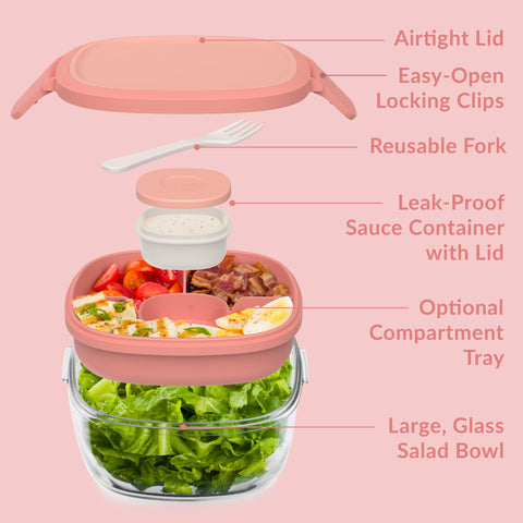 Bentgo Glass reusable fork included for convenient eating anywhere
