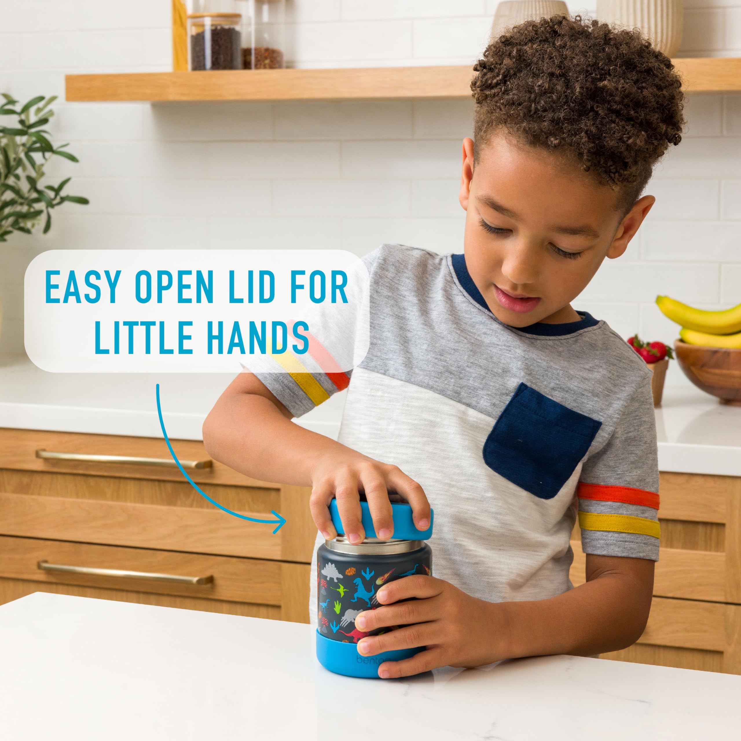 Bentgo Kids easy open lid supports little hands at mealtimes