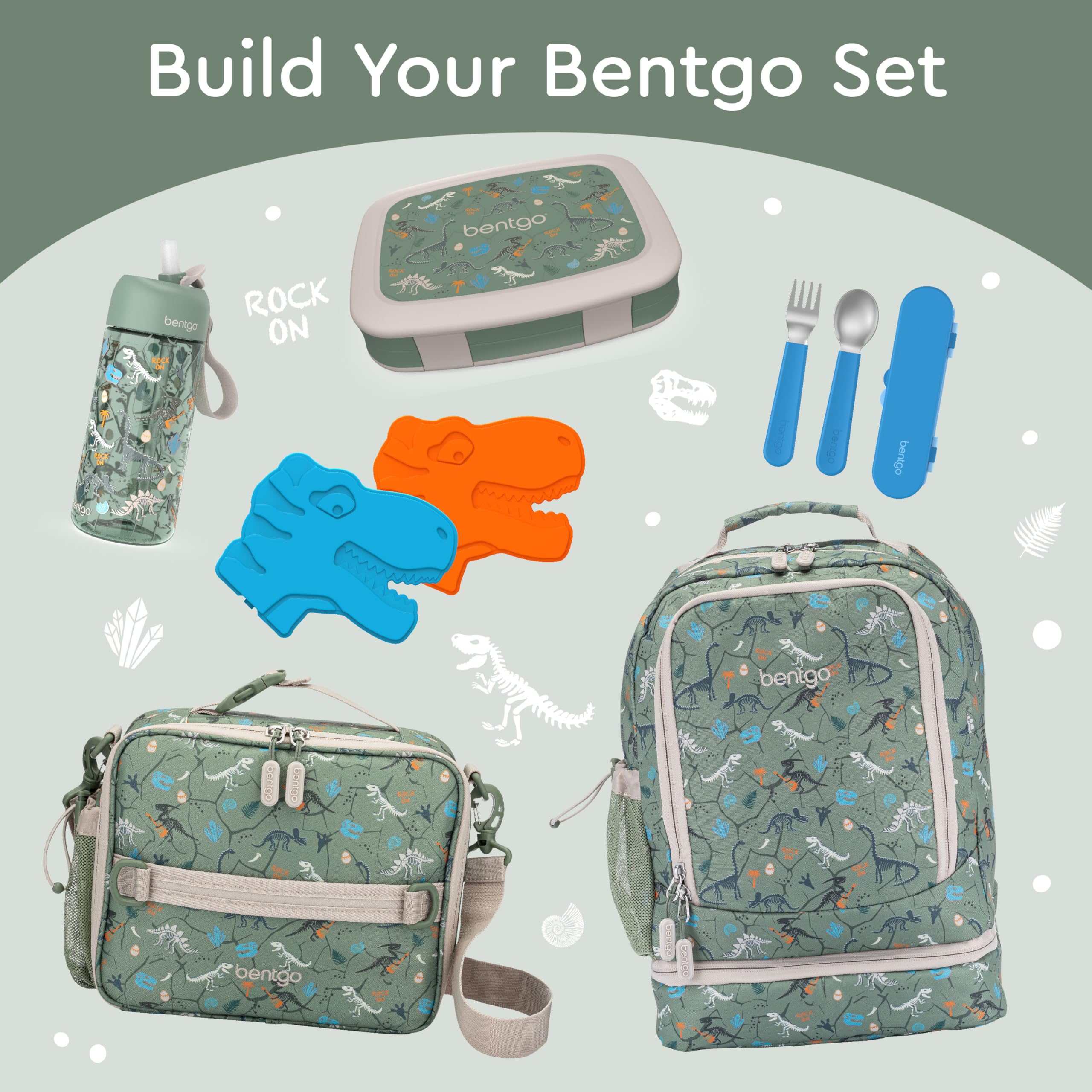 Bentgo Kids Prints dino-fossils pattern adds playful appeal to lunch.