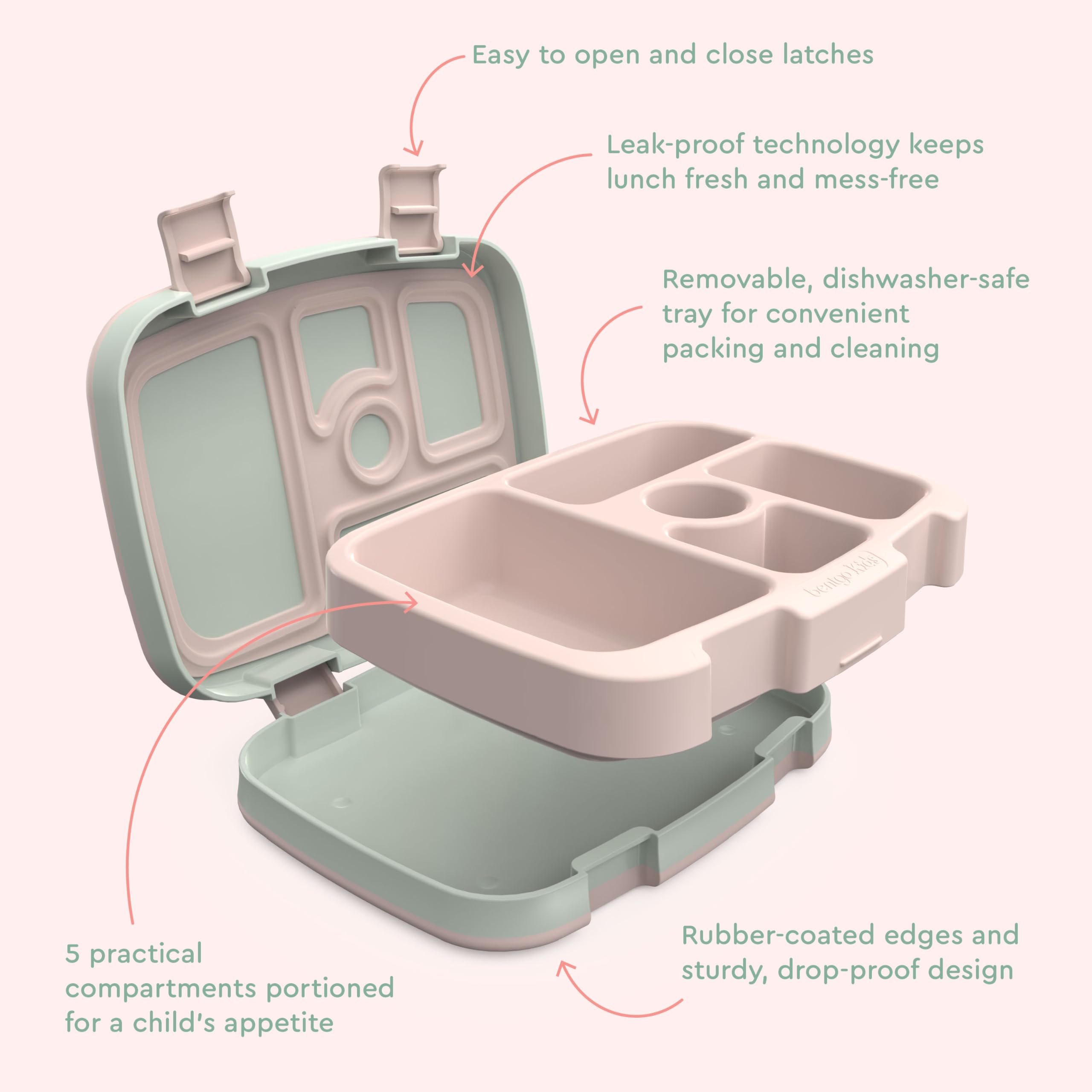 Bentgo Kids Prints dishwasher-safe materials simplify cleaning after meals