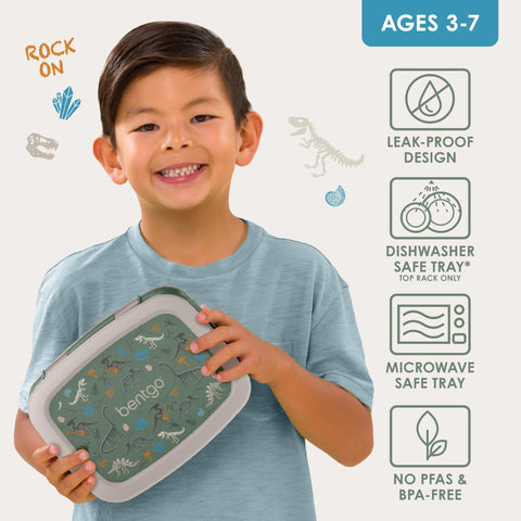 Bentgo Kids Prints durable drop-proof design protects meals on the go.