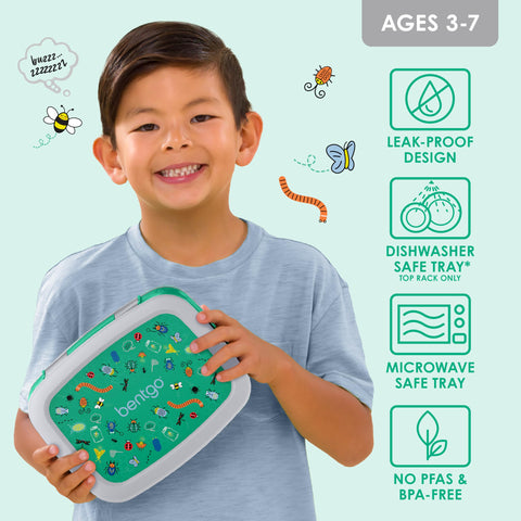 Bentgo Kids Prints durable drop-proof design protects lunches during active days.