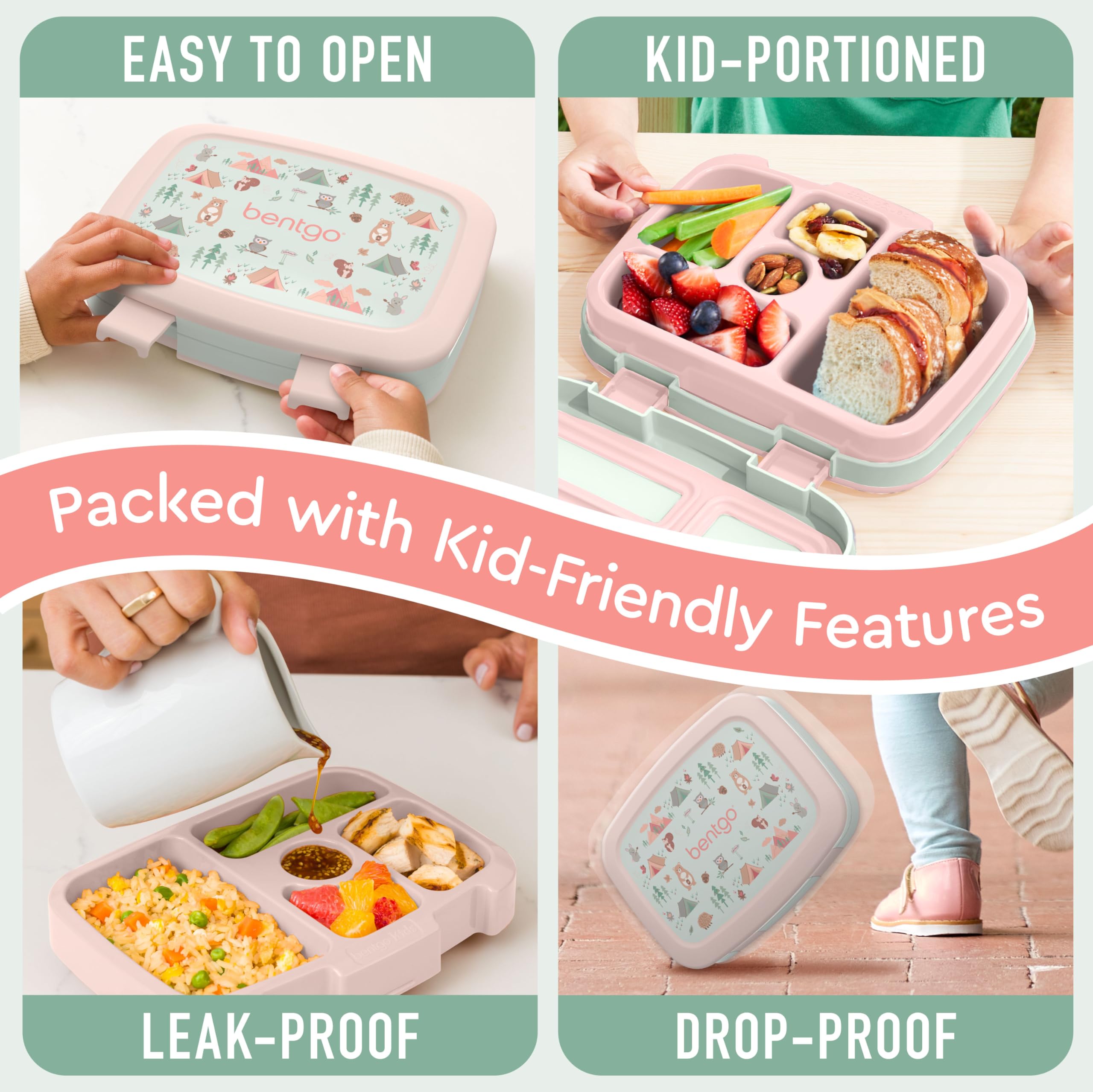 Bentgo Kids Prints microwave-safe tray allows quick reheating at home or school