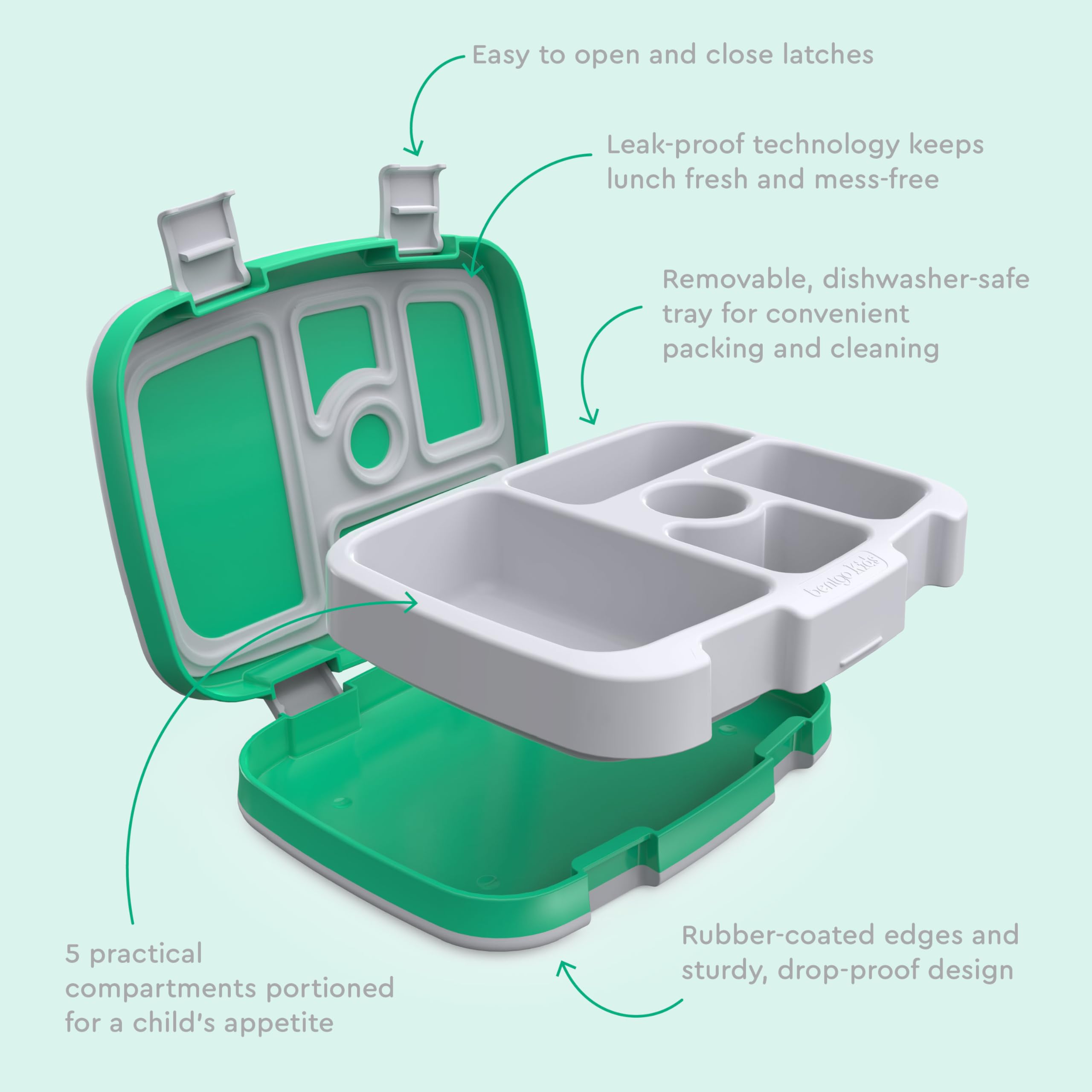 Bentgo Kids Prints PFAS-free materials promote safe, meal-prep friendly storage.