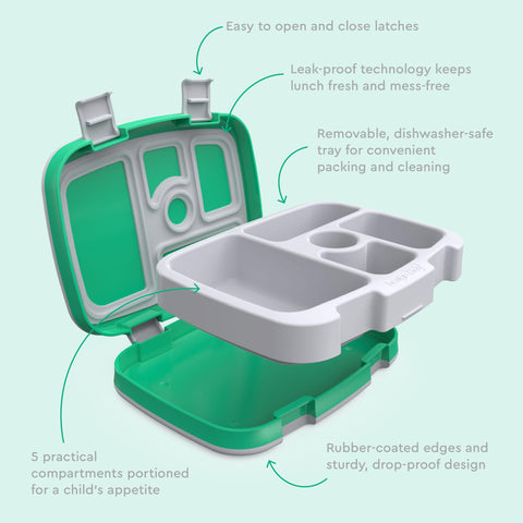Bentgo Kids Prints PFAS-free materials promote safe, meal-prep friendly storage.