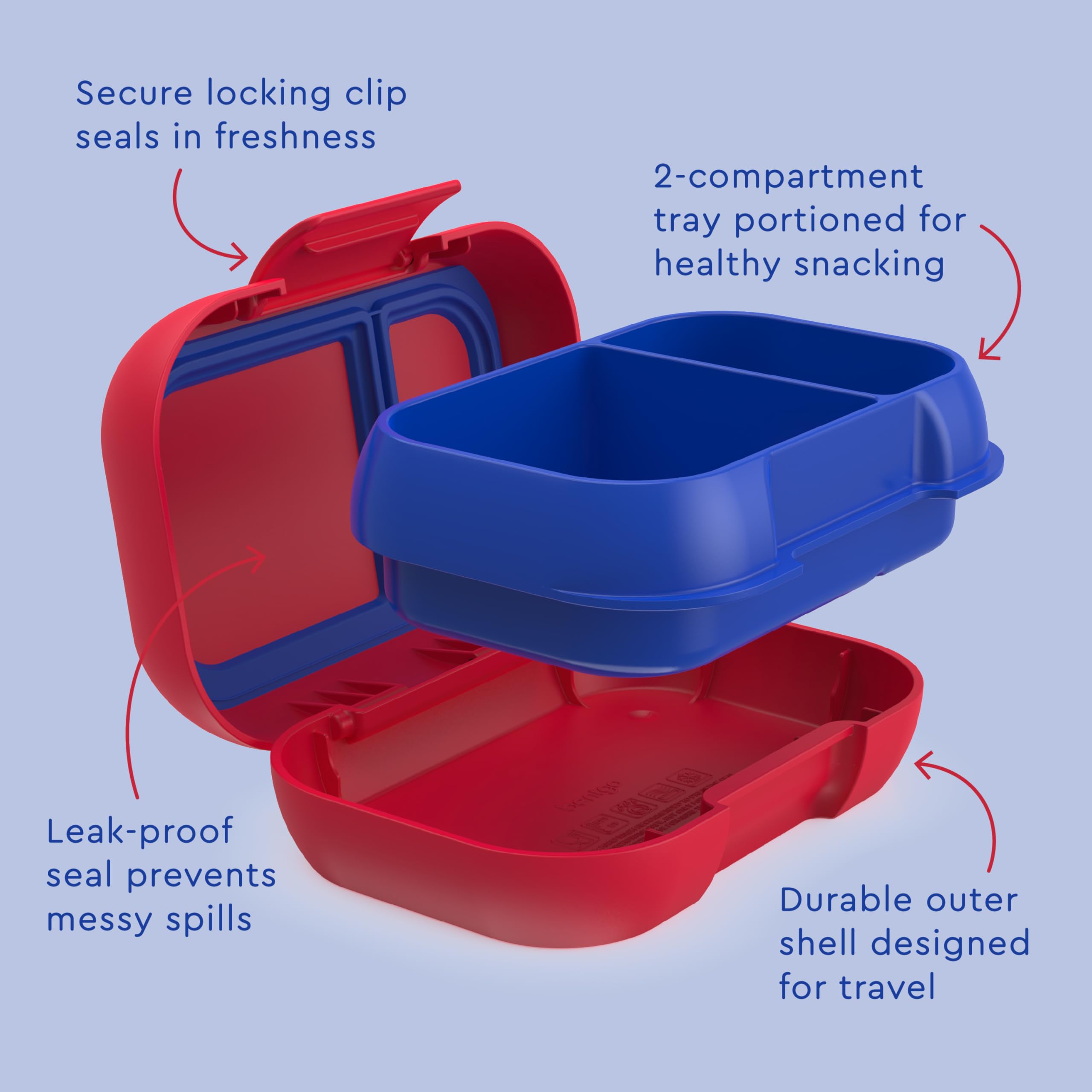 Bentgo Kids Snack BPA-free materials for safe storage.