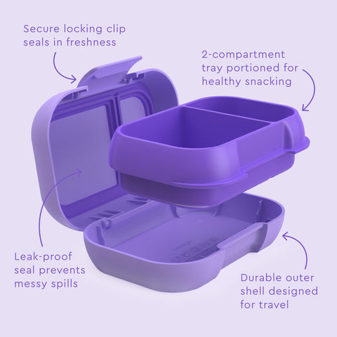 Microwave-safe and fridge-safe container supports versatile snack and meal options