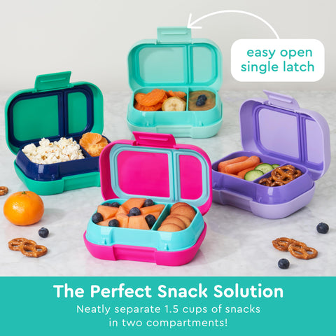Bentgo Kids Snack microwave-safe tray enables easy reheating at home.
