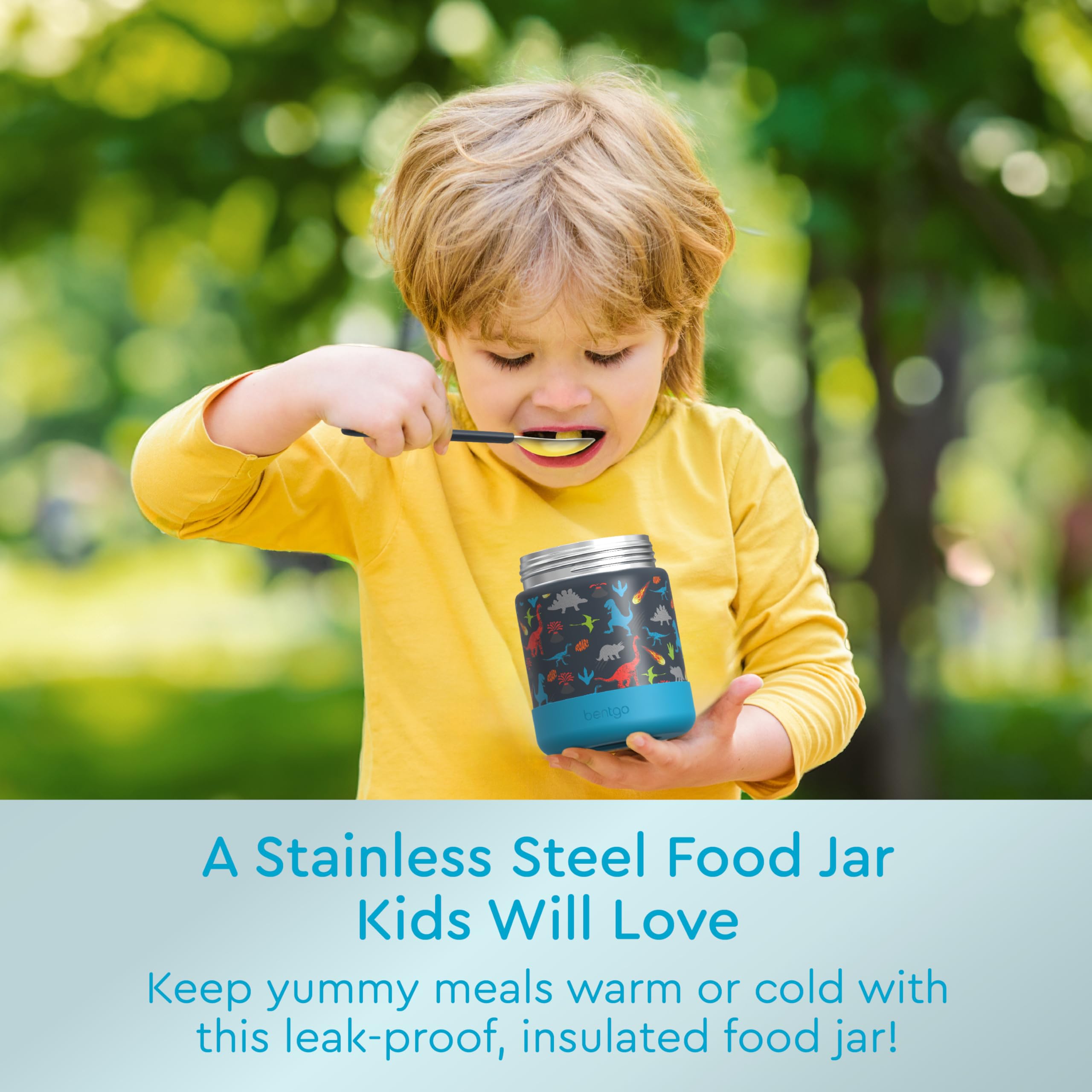 Bentgo Kids stainless steel double-insulated jar preserves warmth or coolness for hours