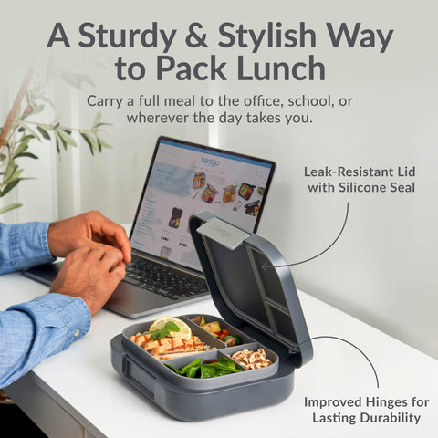 Bentgo Modern lunch box lid closed showing airtight seal for freshness.