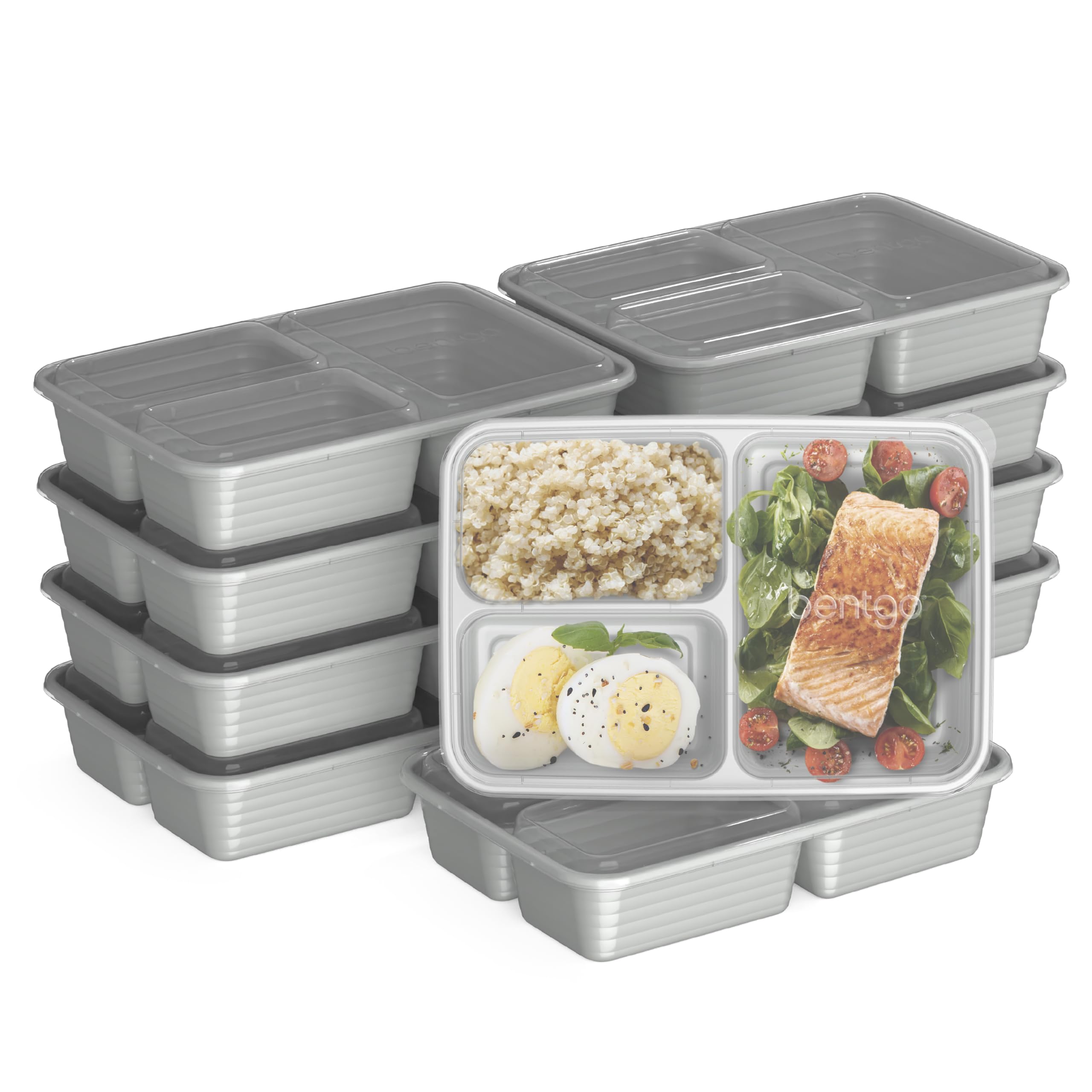 Bentgo Prep 20-piece container set with lids, ideal for organized meal prep on busy mornings.