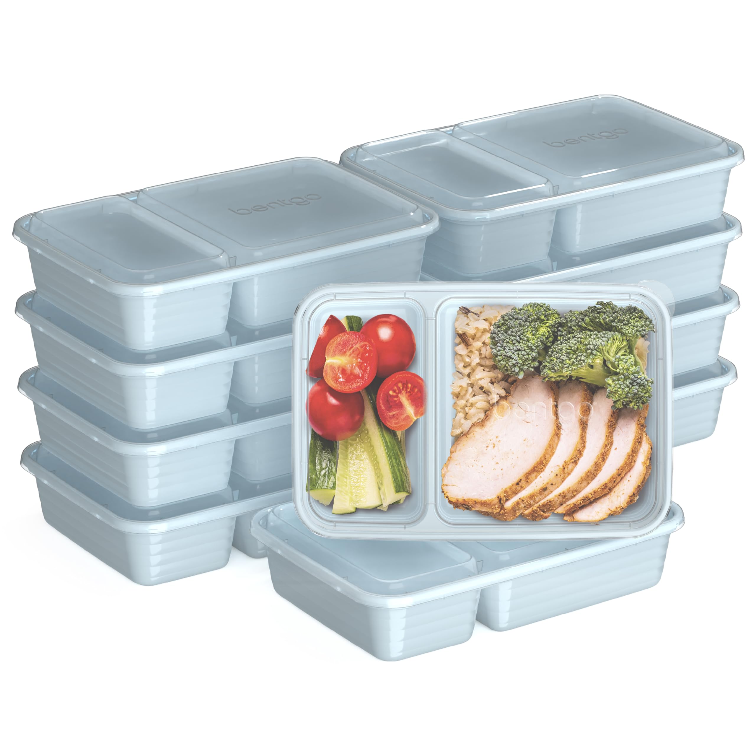 Bentgo Prep 20-piece set with two-compartment trays keeps meals organized on the go.