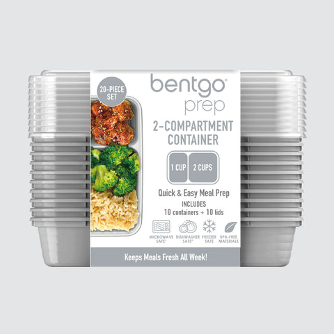 Bentgo Prep 20-piece set includes ten trays and ten lids.