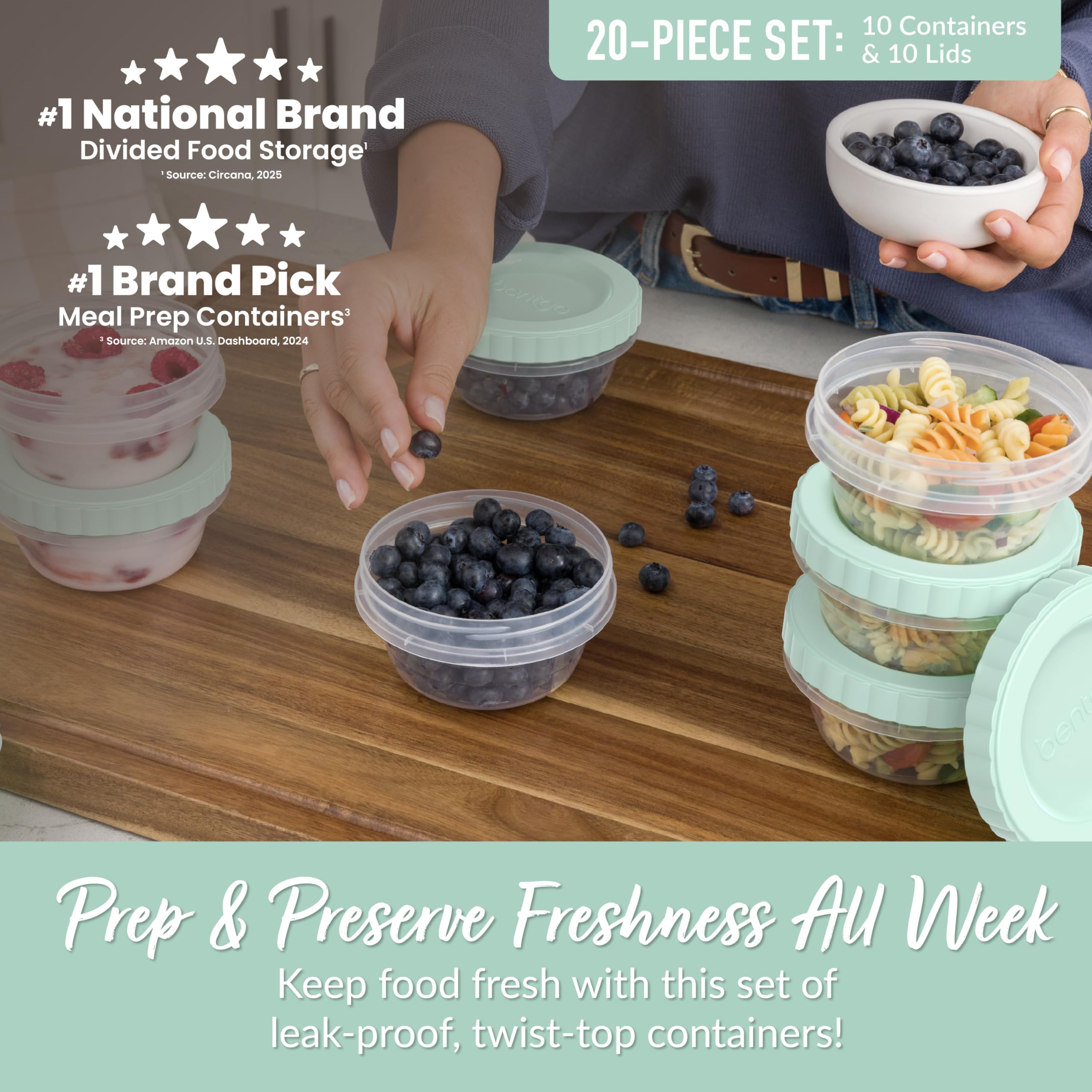 Bentgo Prep 8oz round container ideal for single-serve meals and snacks.