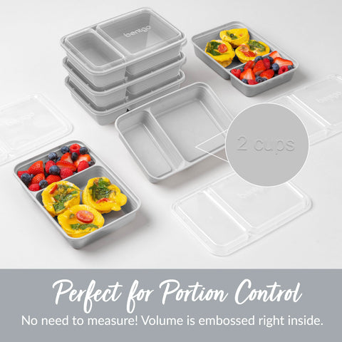Bentgo Prep clear, stackable lids help keep meals organized.
