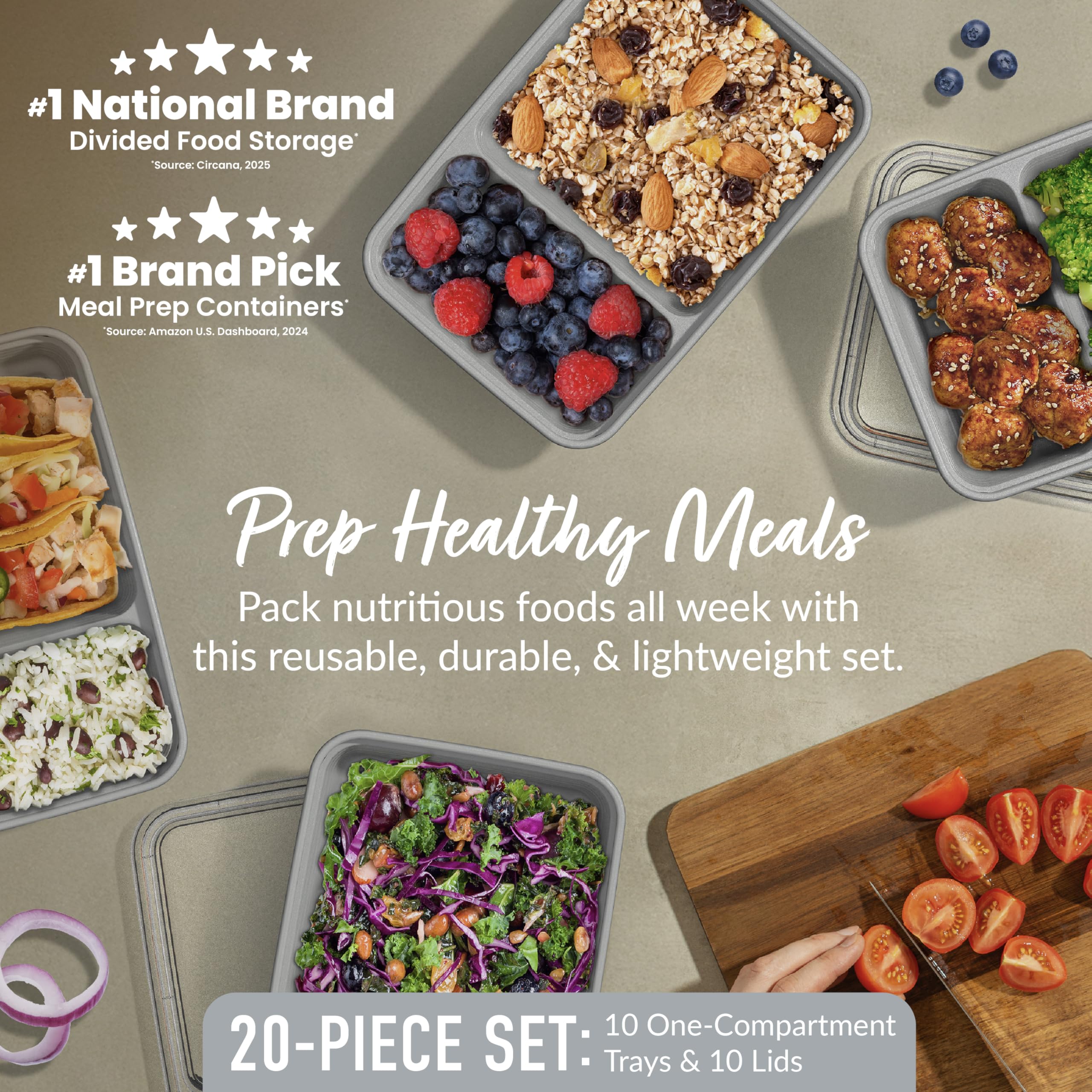Bentgo Prep lids provide a secure seal to keep foods fresh.