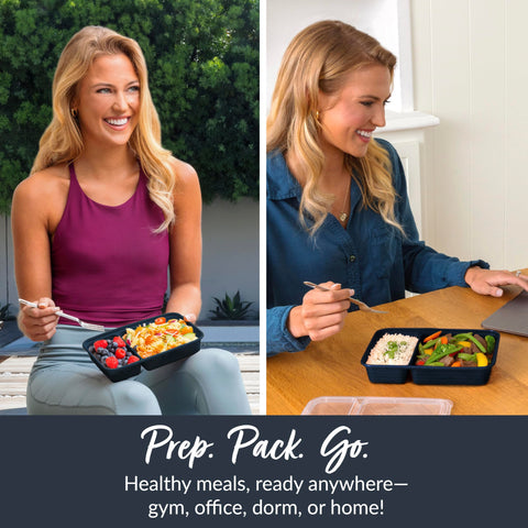 Bentgo Prep embossed 3-cup measurements aid portion planning.