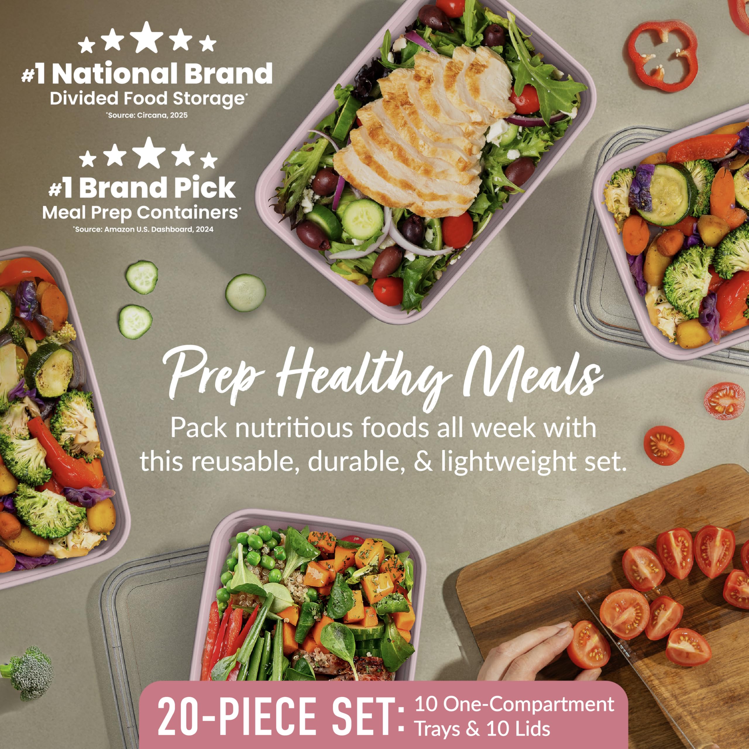 Bentgo Prep tray with embossed measurements for precise portions